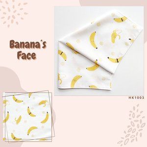 Handkerchief/Burp Cloths/Newborn/Infant/Baby/Pack of 5 pcs/Banana's Face/Yellow